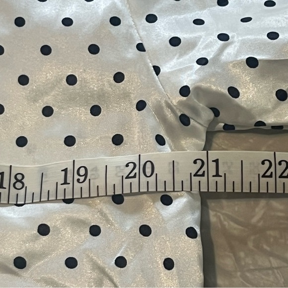 vintage silky pajama set white and navy blue shorts short sleeve size large - Picture 7 of 11